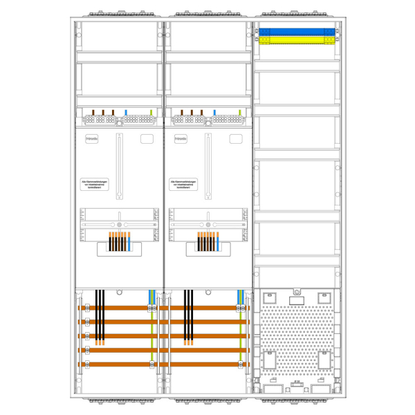 Zählerschrank 3.HZ 2 Zähler, Verteiler, APZ